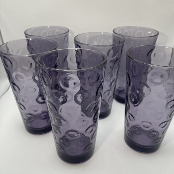 6 Pasabache Amethyst Circle Pattern 16 Oz Pint Glass - Picture 1 of 4